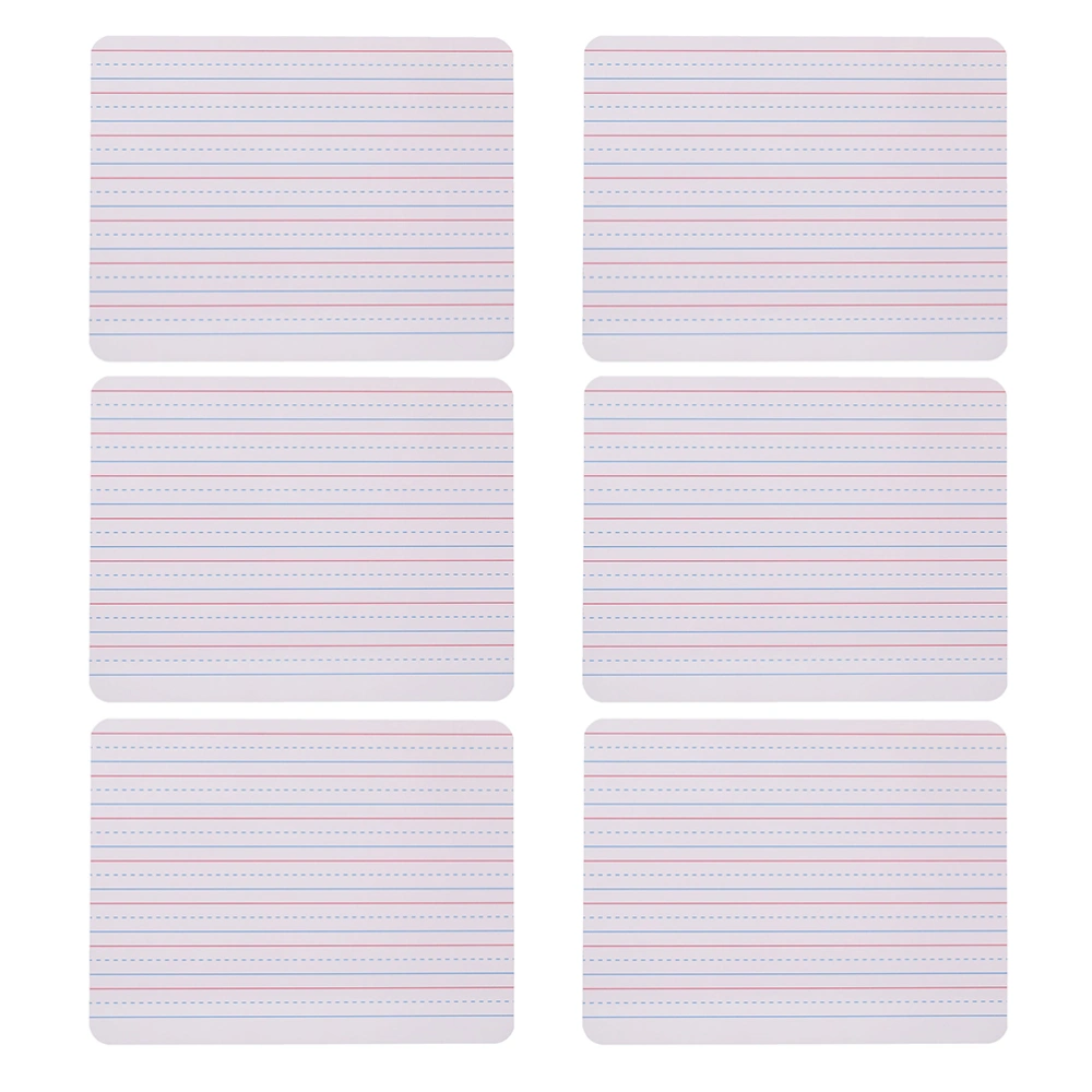 6 Pcs Dry-Erase Double Sided Lap Boards Universial Mini Boards Learning Whiteboards with Horizontal Line for School Home Office Classroom (White)