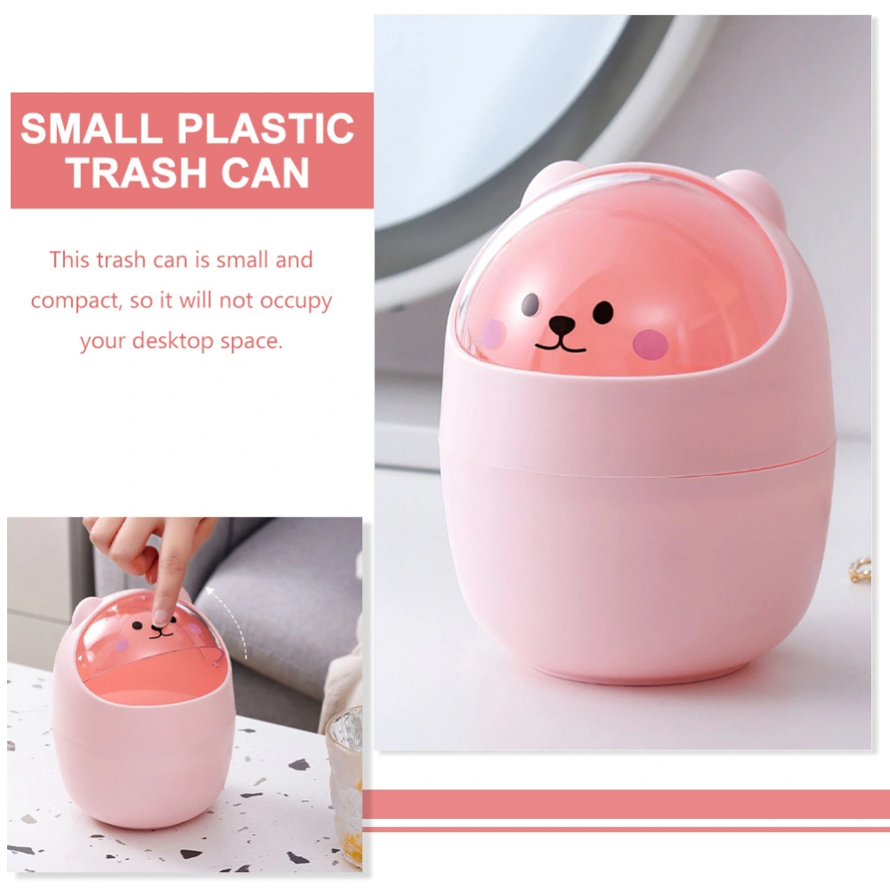 2pcs Cartoon Garbage Cans Desktop Trash Can Lovely Trash Bin Small Trashcan