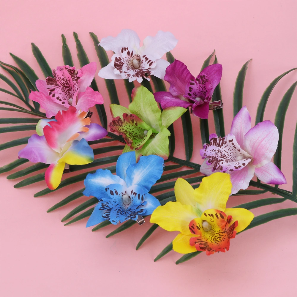 20pcs Head Flower Hair Clips Multicolor Flower Thai Orchid Barrettes Hair Accessories Hairpins for Wedding Summer Holiday Party Beach(Mixed Colors)