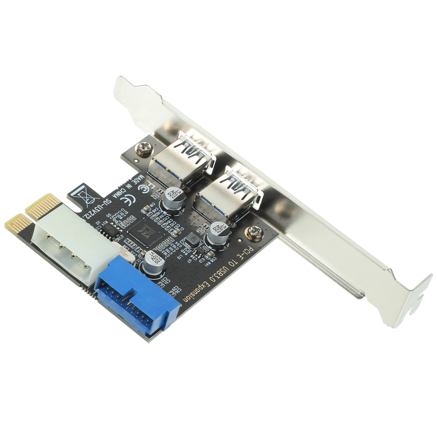 PCI-E USB Adapter 2 Ports Expansion Card Computer PCI-E Double USB Converter