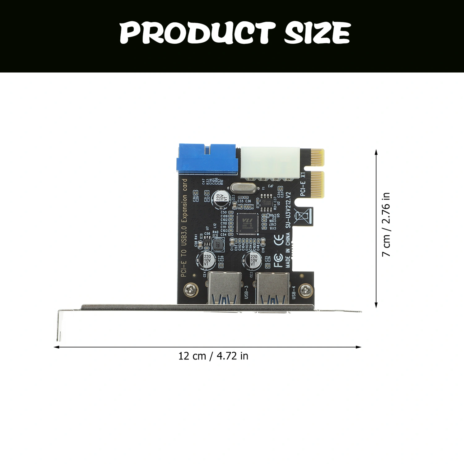 PCI-E USB Adapter 2 Ports Expansion Card Computer PCI-E Double USB Converter