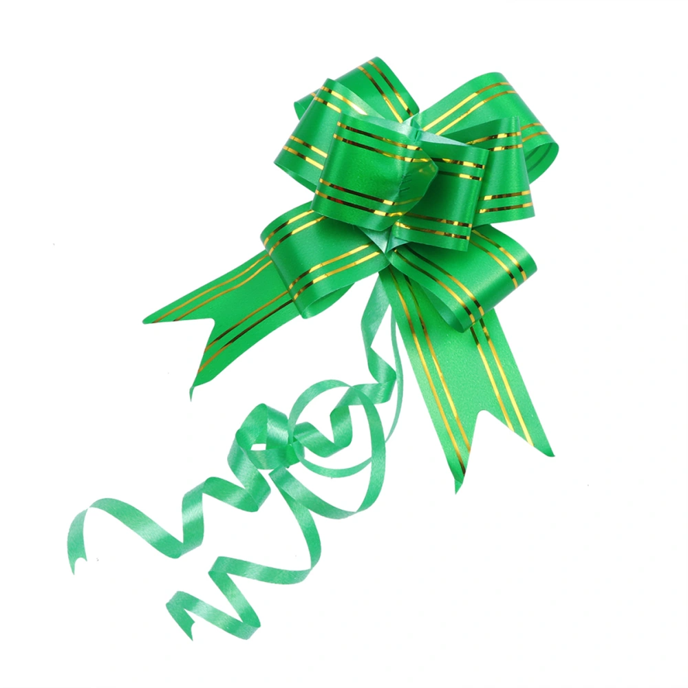 20PCS Golden Side Design Pull Bows Gift Knot Ribbons String Bows for Wedding Gift Wrapping Car Decoration (Green)