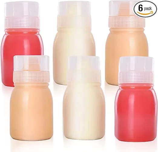 6pcs Condiment Porous Squeeze Bottles Small Salad Dressing Container Squeeze Bottles for Sauces