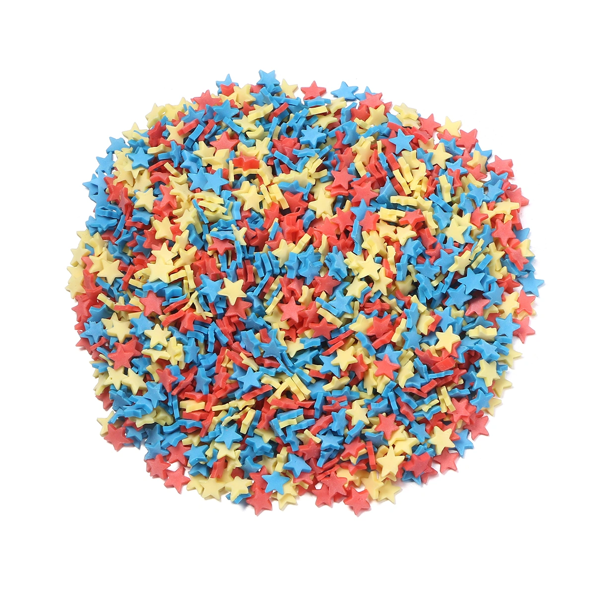 100g/Pack Mini Candy-colored Clay Star Shape Sprinkles Polymer Clay Charms Filler Pieces for DIY Phone Case Decor Handmade Arts Crafts (Mixed Color)
