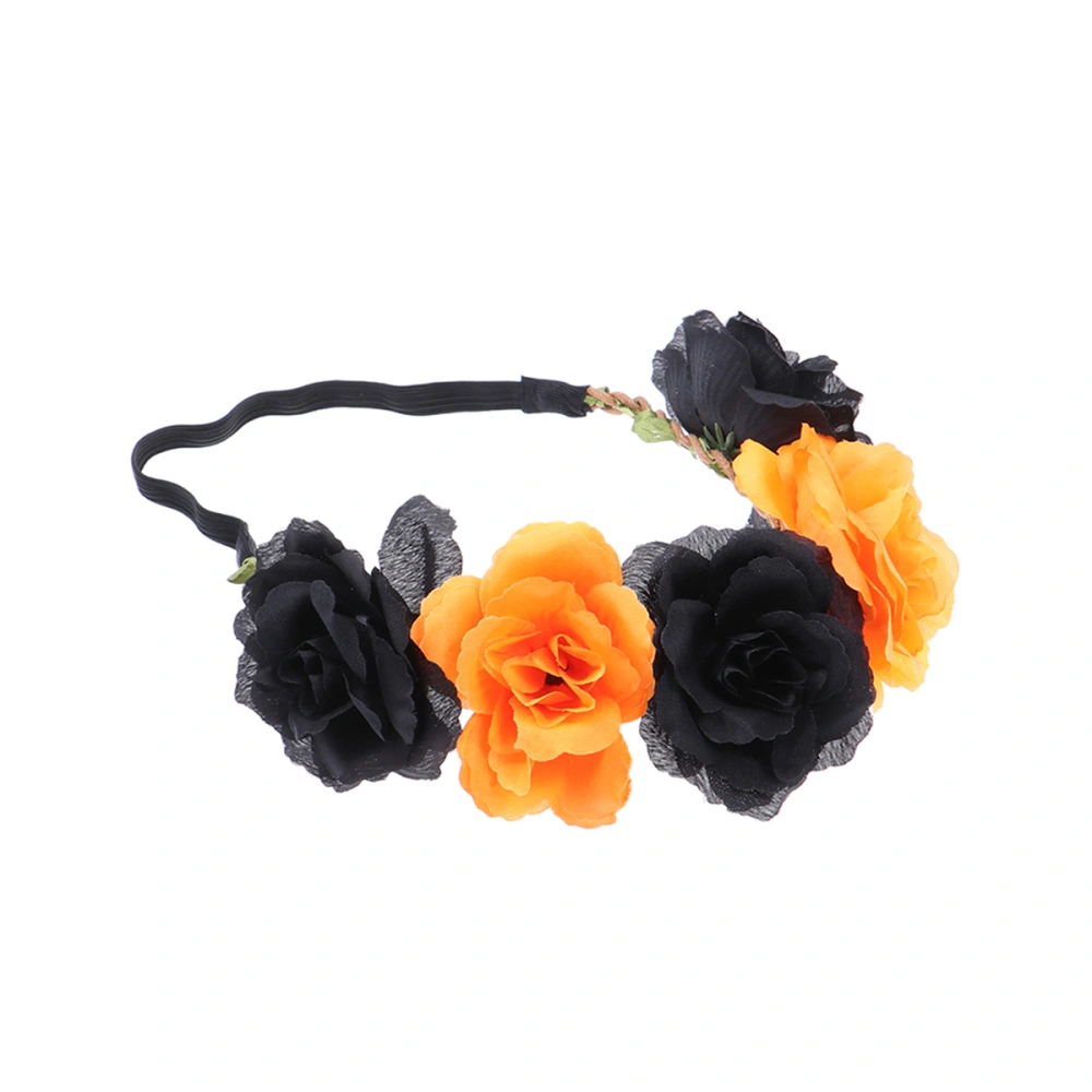 1pc Simulation Flower Headband Elastic Hair Hair Accessories for Halloween Carnival Party