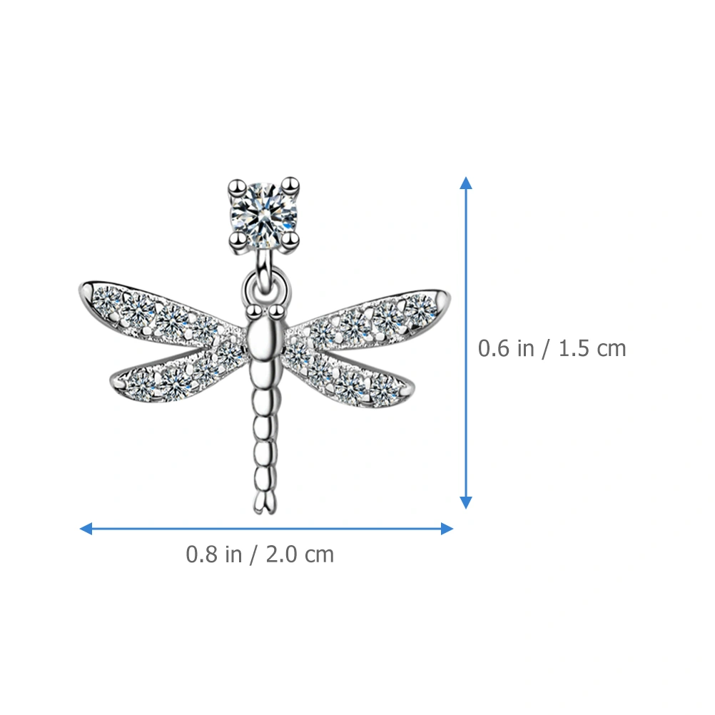 1 Pair Women Earrings Dragonfly Earrings Rhinestone Dangle Earrings Dainty Ear Jewelries