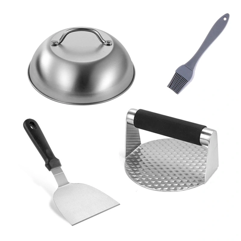 1 Set  Handle Burger Patty Press Burger Press Tool Metal Burger Shovel Metal Meat Press for Cooking