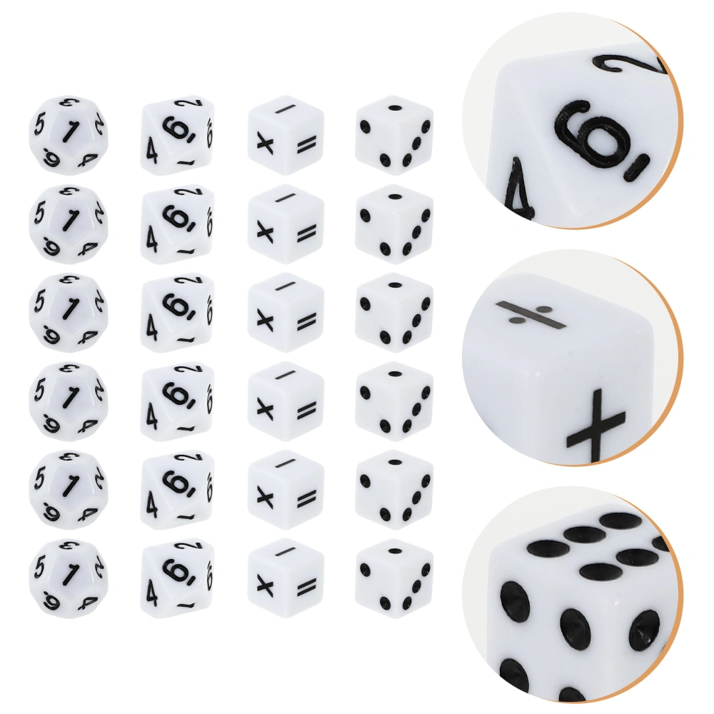 24PCS Teaching Use Dice Kids Use Educational Dice Educational Plaything Math Prop