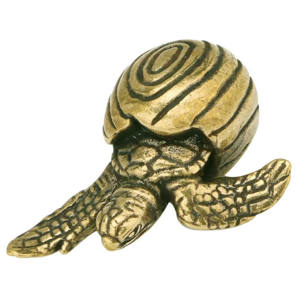 Tiny Brass Tortoise Adornment Desktop Little Tortoise Ornament Landscape Ornament