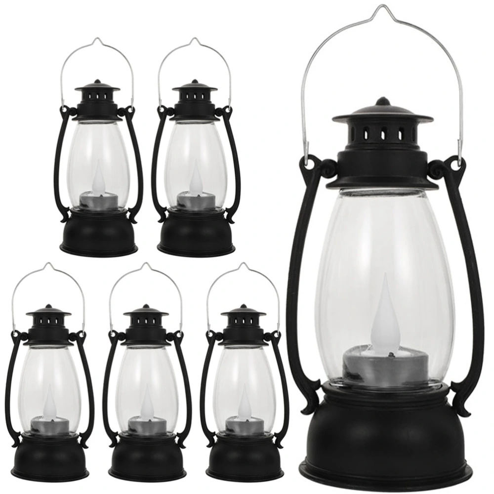 6Pcs Halloween LED Lantern Vintage LED Lights Halloween Lantern Ornament Party Favors