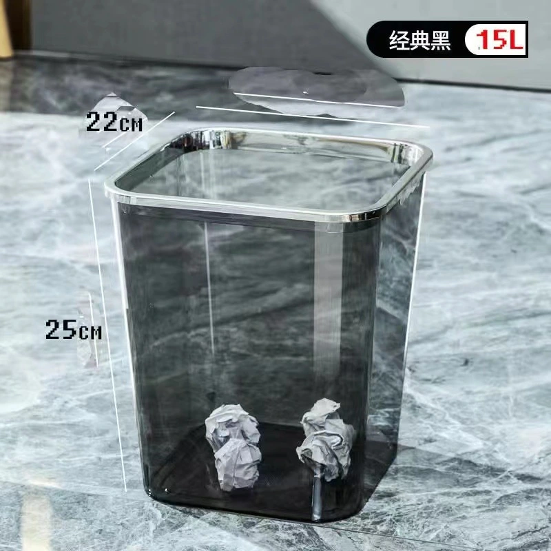 Clear Garbage Can Large Capacity Trash Can Transparent Wastebasket Trash Can Garbage Container