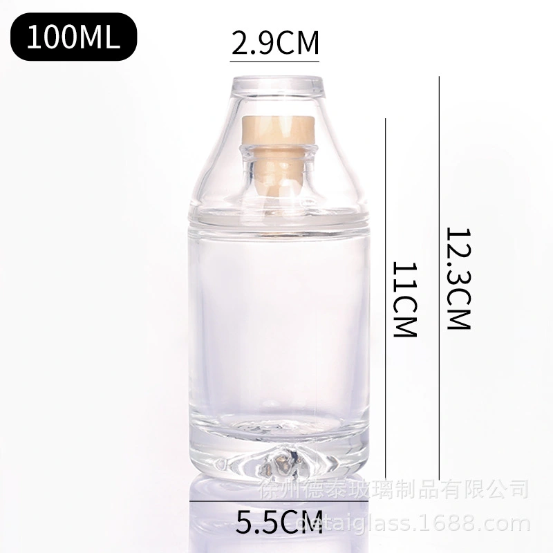 1 Set Glass Liquor Bottle with Cup Empty Spirit Bottle Mini Clear Liquor Bottle