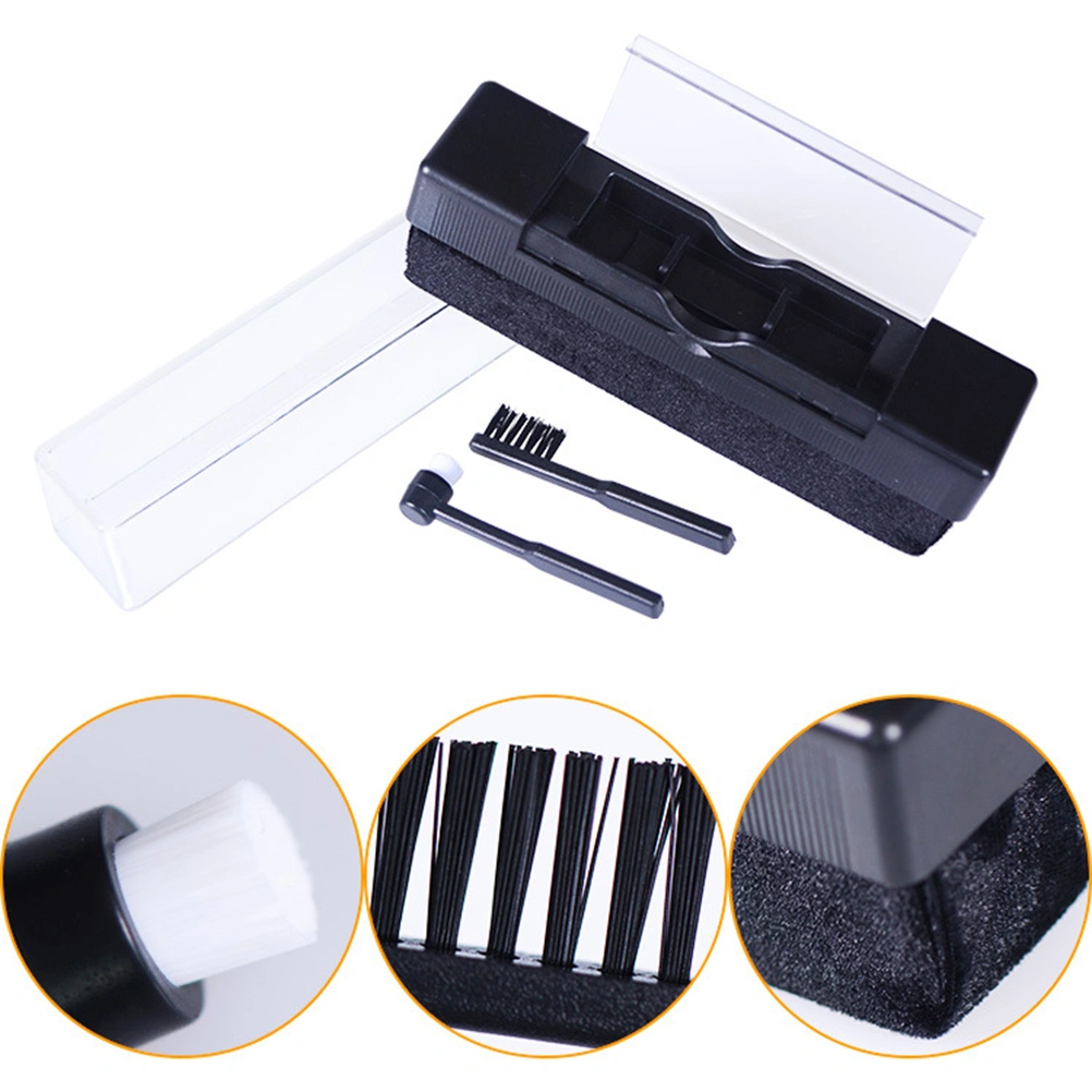 1 Set Vintage Vinyl Records Cleaning Kit with Small Brush LP Phonograph Record Cleaning Kit Turntables Cleaning Kit (Black)