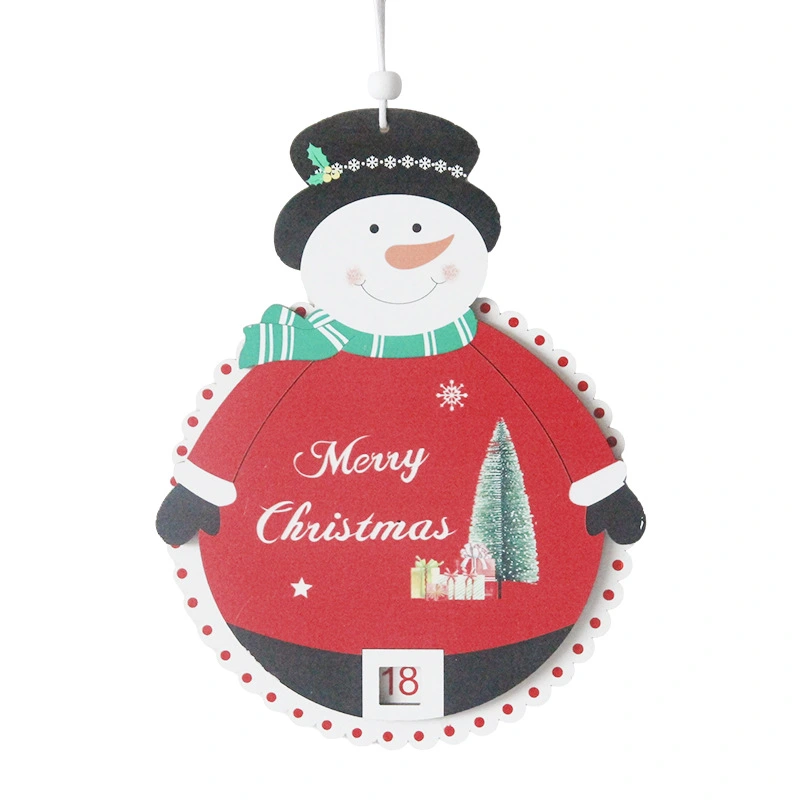 Christmas Wooden Countdown Calendar Hanging Decorative Xmas Advent Calendar Pendant