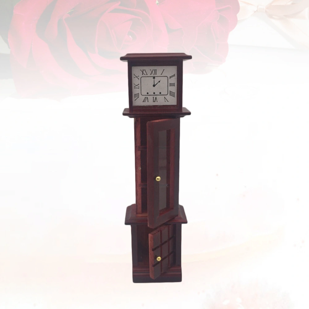 1Pc Mini House Decoration Mahogany Color Retro Clock Creative Graduation Design Prop