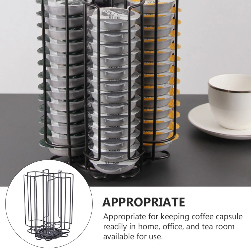 1Pc Rotating Coffee Capsule Shelf Large Capacity Storage Rack for Coffee Pods