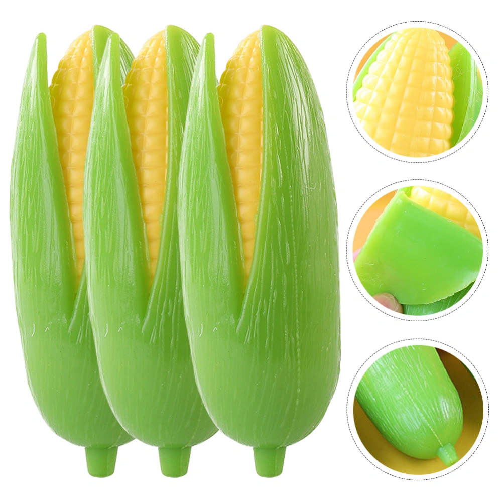 4pcs Vegetable Stretchy Toys Interesting Corn Squeeze Toys Adorable Decompression Toys