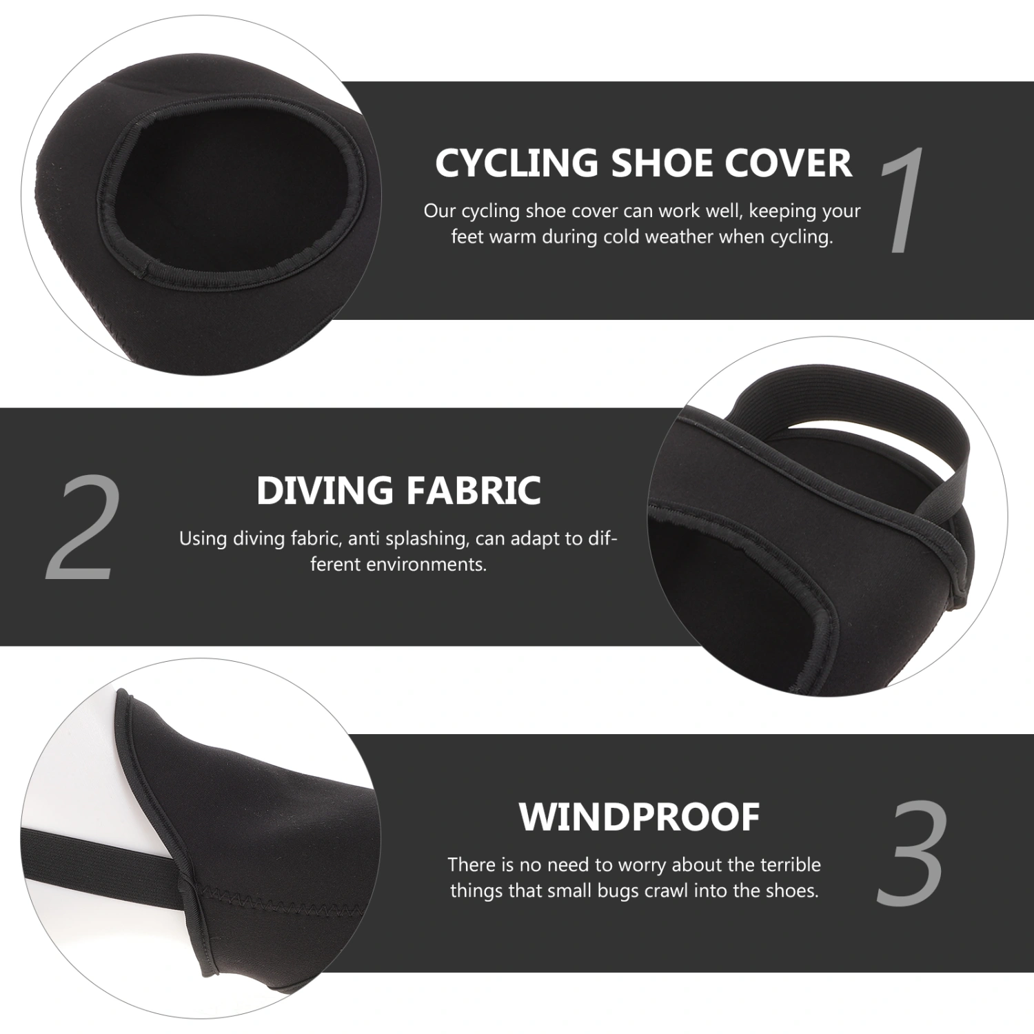 2pcs Shoes Covers Warm Windproof Safe Riding Half Shoe Cover Bowling Supply