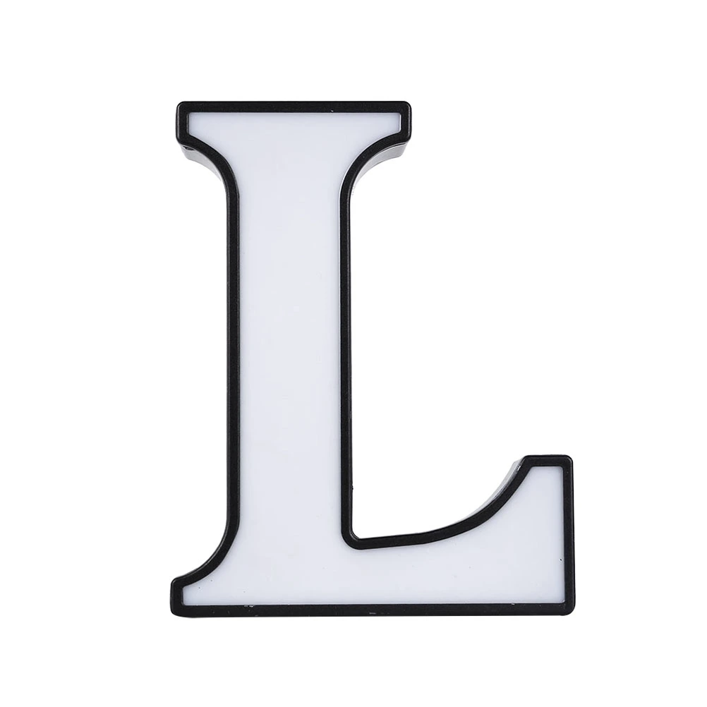 Fantastic LED Lamp Letters Shape LED Night Light for Birthday Wedding Party Bedroom Wall Hanging Decor - Alphabet L (White/No Batteries)