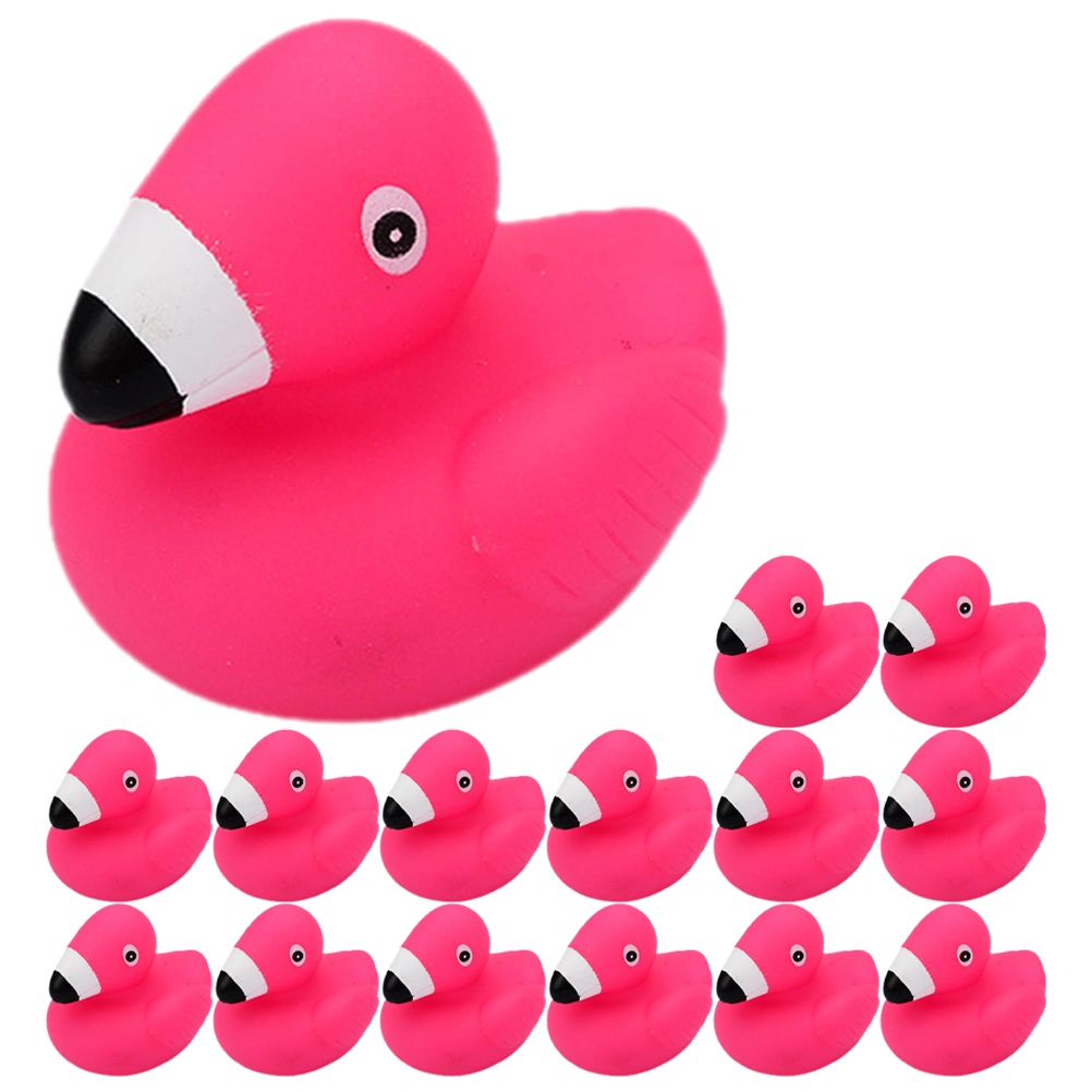 15pcs Cartoon Flamingo Bath Toy Toddler Shower Toy Squeaky Bath Plaything