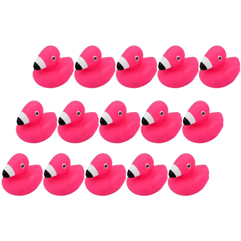 15pcs Cartoon Flamingo Bath Toy Toddler Shower Toy Squeaky Bath Plaything