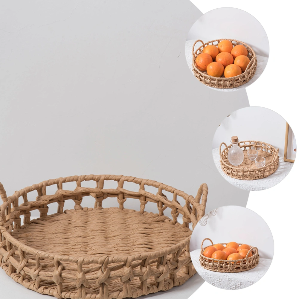 Bread Basket Paper Rope Woven Basket Woven Food Storage Basket Fruit Vegetables Serving Basket