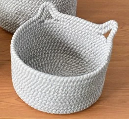 Cotton Rope Woven Basket Cotton Rope Storage Basket Multipurpose Desktop Sundries Organizer