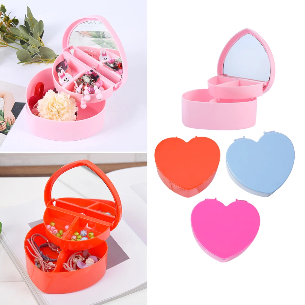 4pcs Portable Storage Box Toy Accessories Storage Adornment Box Transparent Plastic Holder for Kids (Pink + Blue + Red + Rosy)