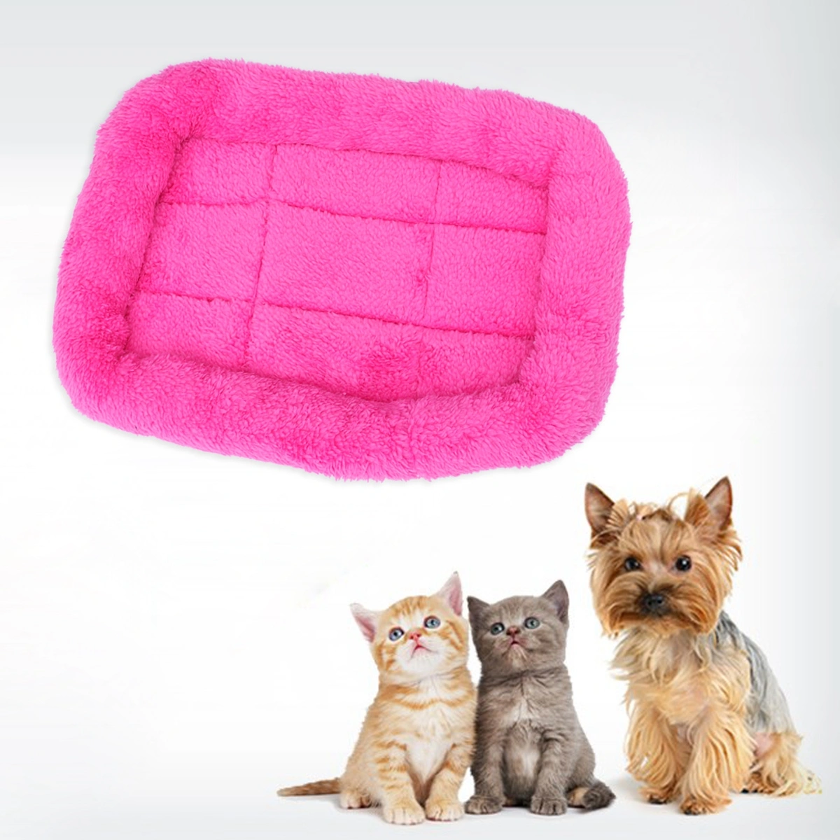 Pet Dog Bed Sofa Mat House Cat Pet Bed House for Small Large Dogs Big Blanket Cushion Basket Supplies Dog Products - Size S (Rose Red)