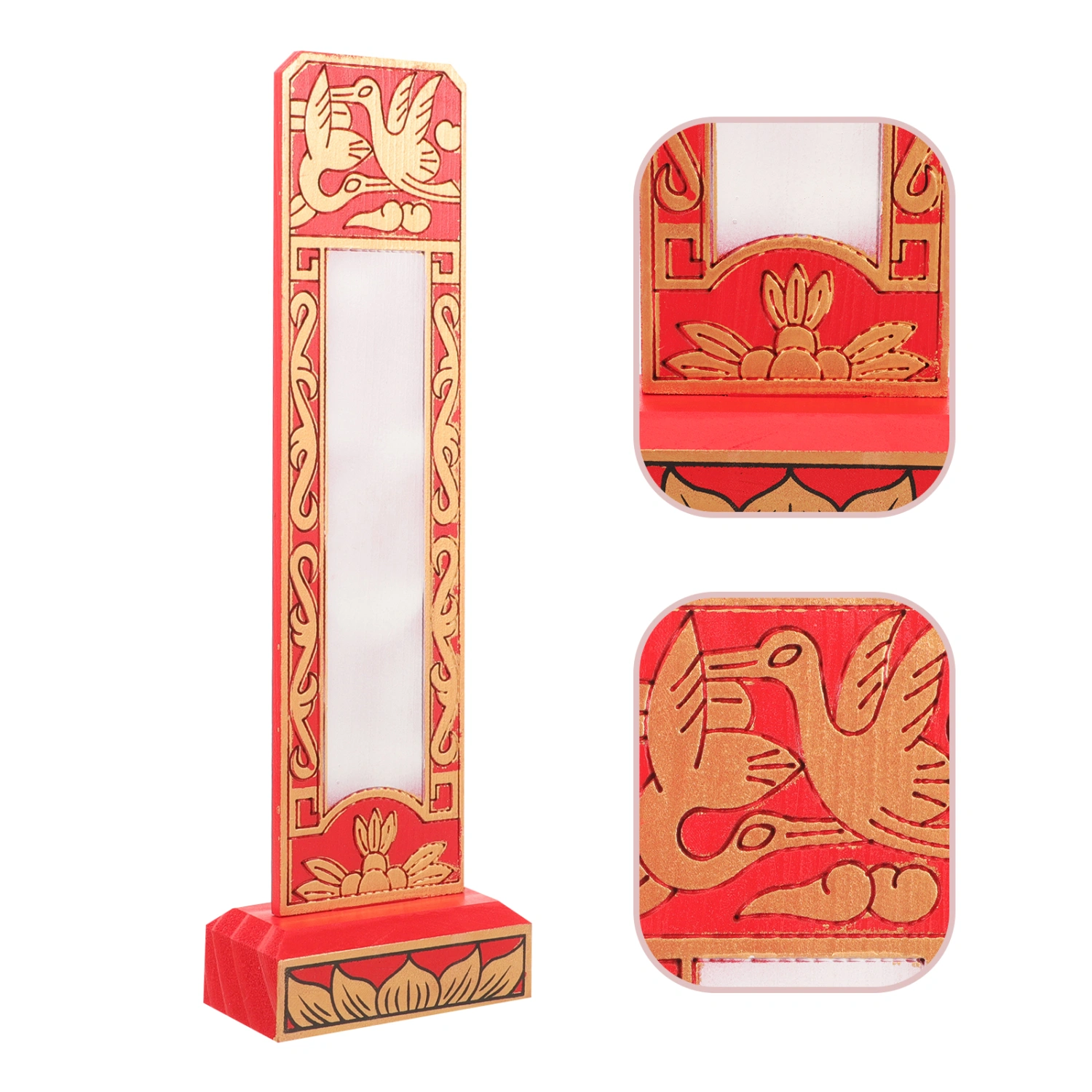 Wooden Tablet Frame Memorial Temple Blank Wooden Plate Temple Worship Supplies