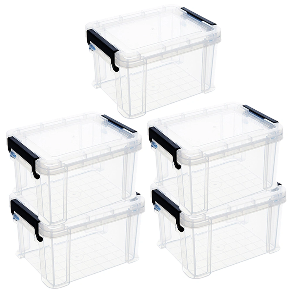 5pcs Mini Storage Boxes Transparent Storage Boxes Home Toy Storage Containers