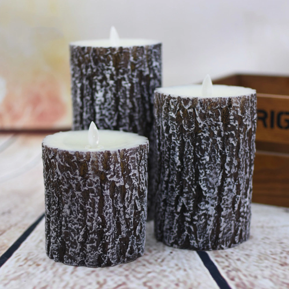 3PCS Electronic Candle Lamp Simulation Pine Shape Candle Lights Tealight Romantic Party Decoration