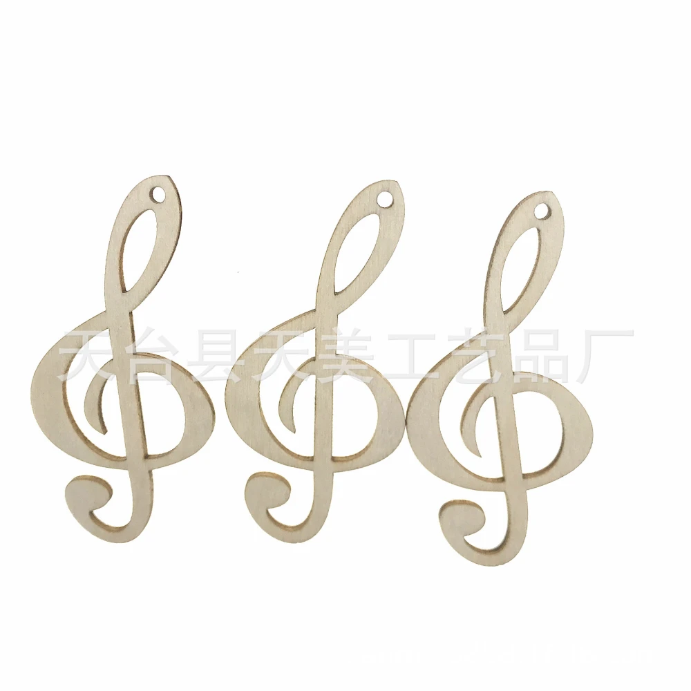 10Pcs Music Note Shaped Cutouts Wood Slices Unfinished Wood Slices DIY Wood Pieces Decors