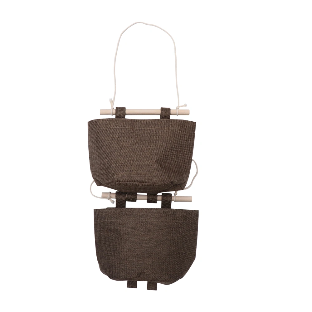 1 Set of Wall Integrated Bags Creative Hanging Baskets Simple Storage Pouch Wall Sundries Holder Coffee