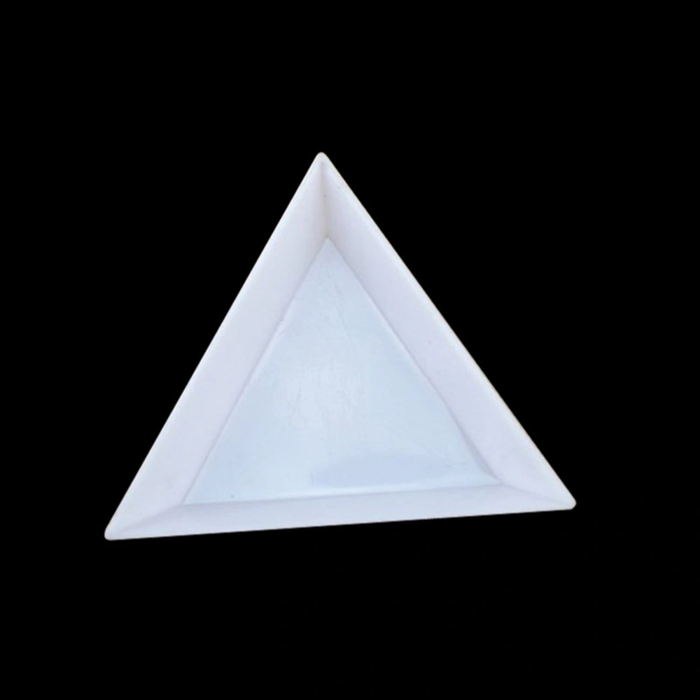 24pcs Triangular Jewelry Picking Plates Plastic Tray Dish for Rhinestones Beads Jewelry Tools Jewelry Findings (White)