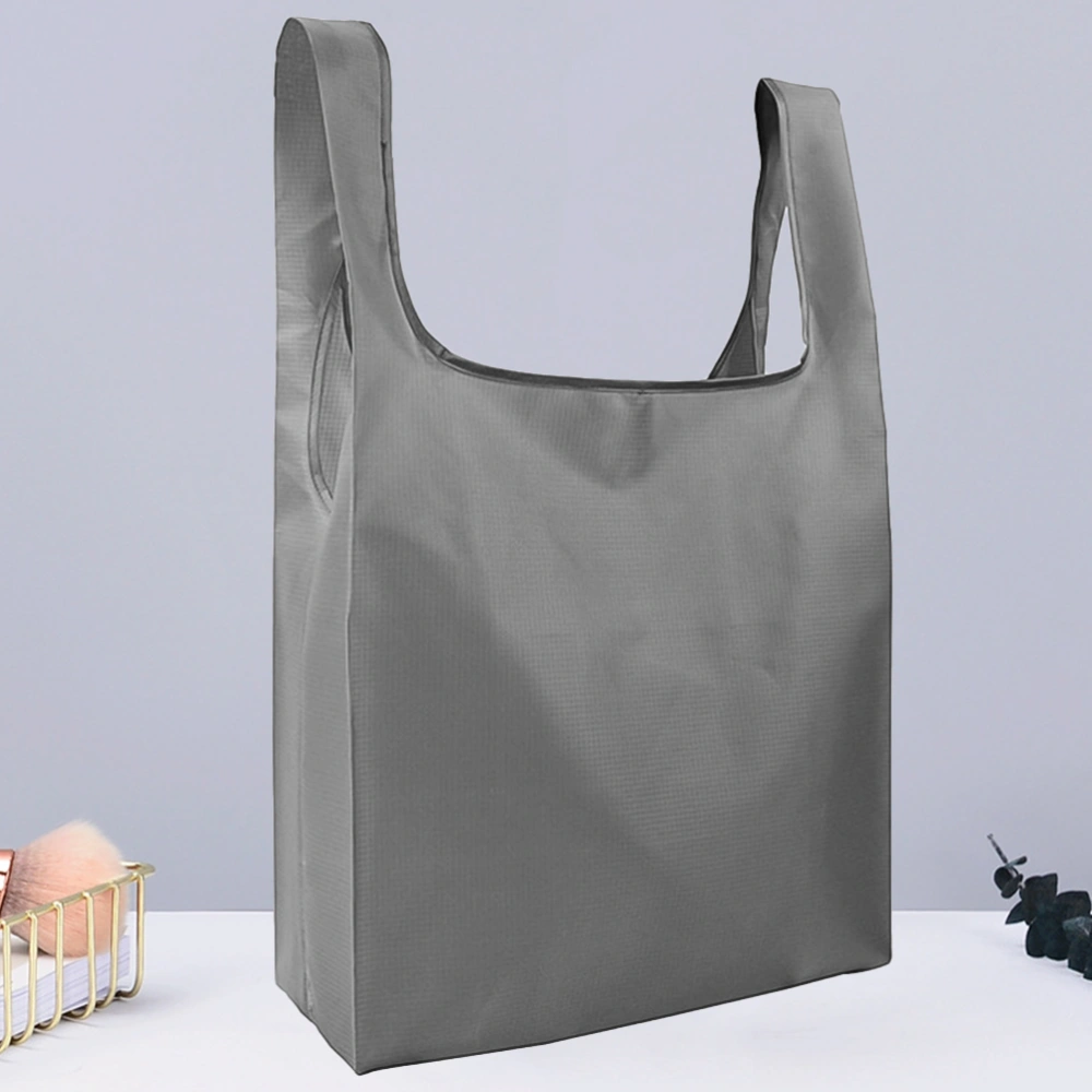 Oxford Fabrics Shopping Bag Washable Grocery Bags Square Portable Folding Shopping Bags (Grey)