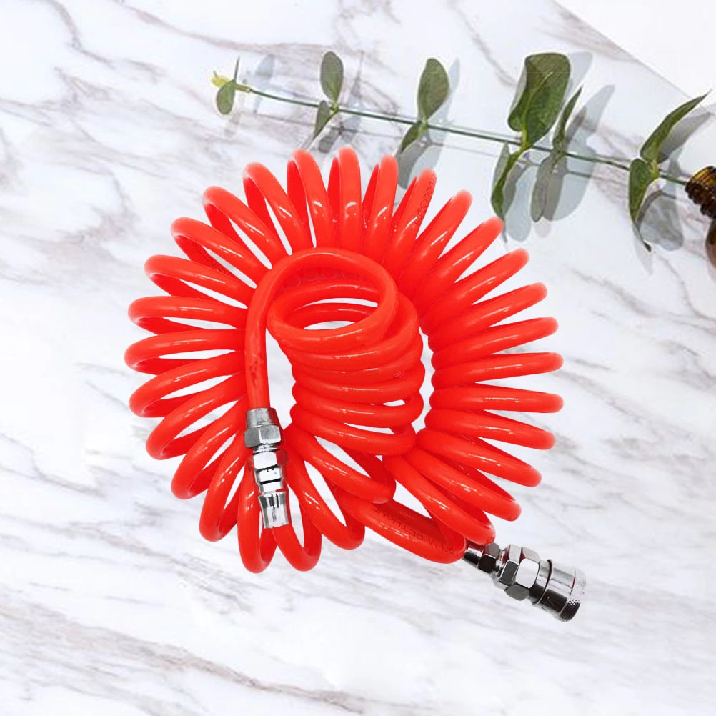 PU Spring Flexible Air Pipe Air Compressor pump Air Hose Spring Tube Pneumatic Telescopic Tube Red (PU 8x5 3M with Ordinary Joint)