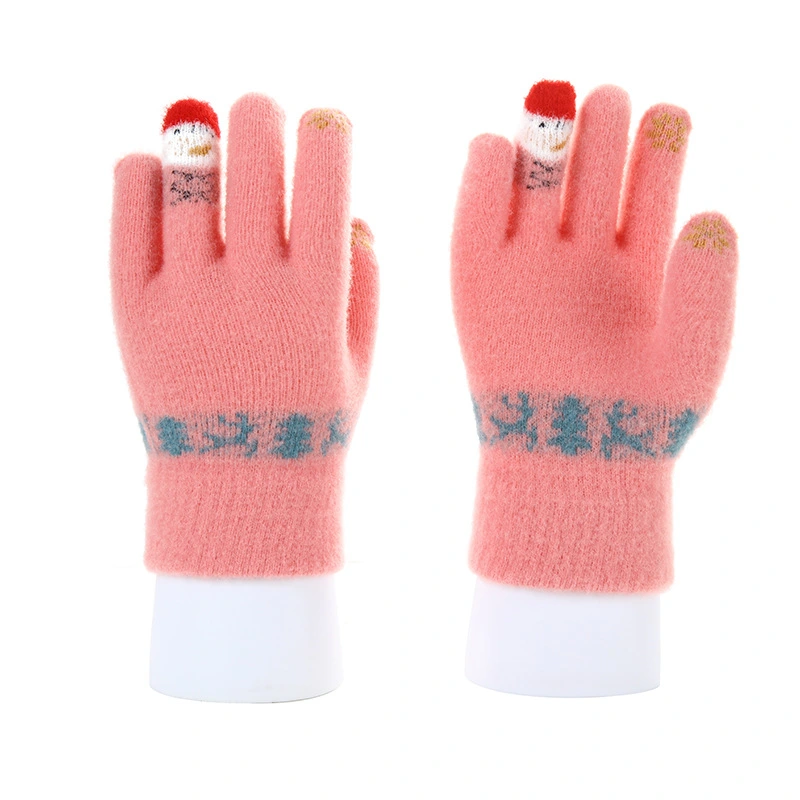 1 Pair Warm Gloves Girls Riding Gloves Christmas Gloves Knitted Gloves Outdoor Supply