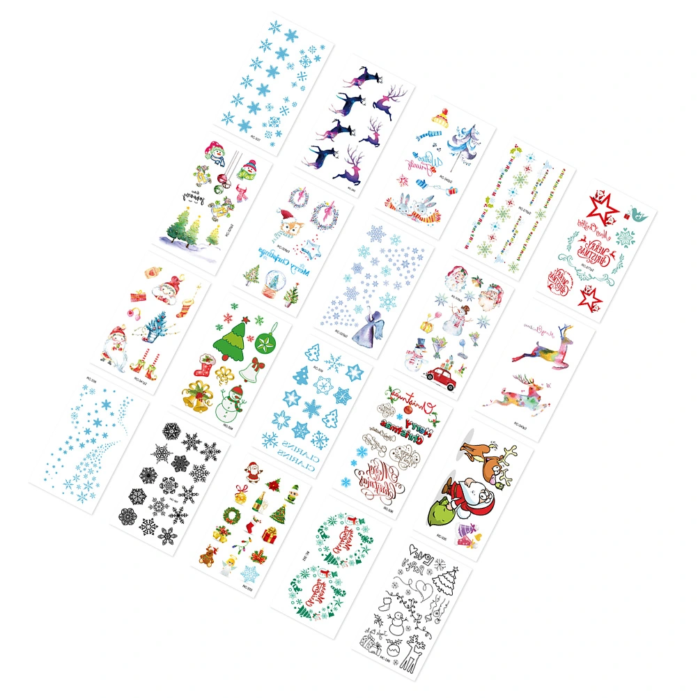 20 Sheets Sticker Christmas Sticker Colorful Christmas Tree Sticker Waterproof Sticker