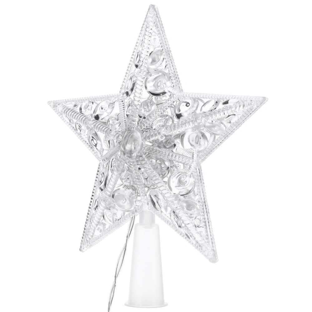 1Pc Plastic Star Christmas Tree Topper Star Treetop Decor Without Battery