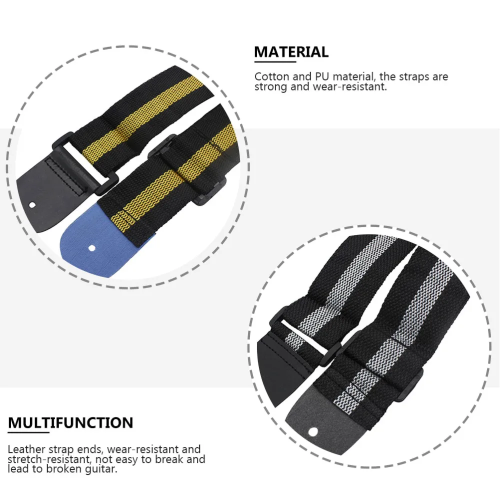 2Pcs Guitar Straps Acoustic Guitar Straps Widen Bass Belts (Assorted Color)