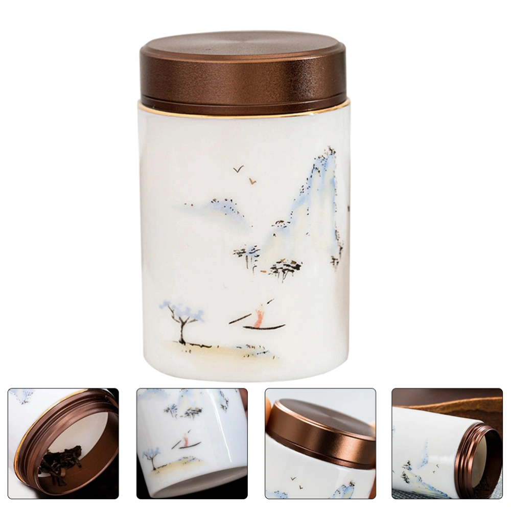 Ceramic Tea Leaf Jar Portable Tea Can Tea Storage Tank Food Jar Tea Organizer