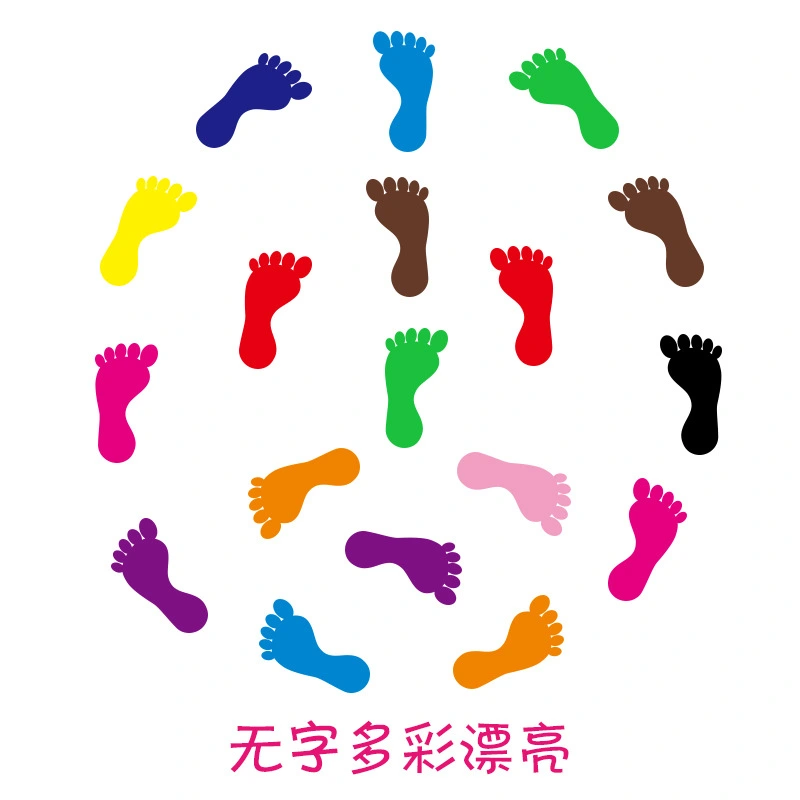 15 Pairs of Footprint Stickers Kindergarten Floor Sticker Colorful Footprint Ground Decals