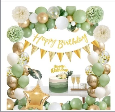 1 Set Birthday Decorations Happy Birthday Banner Ballons Cake Topper Birthday Supplies