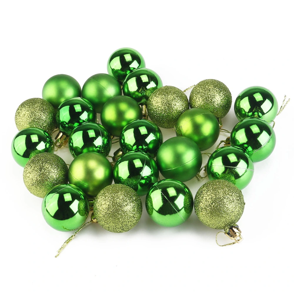 24pcs Christmas Tree Decor Ball Bauble Hanging Xmas Party Ornament Decorations for Home (Green)