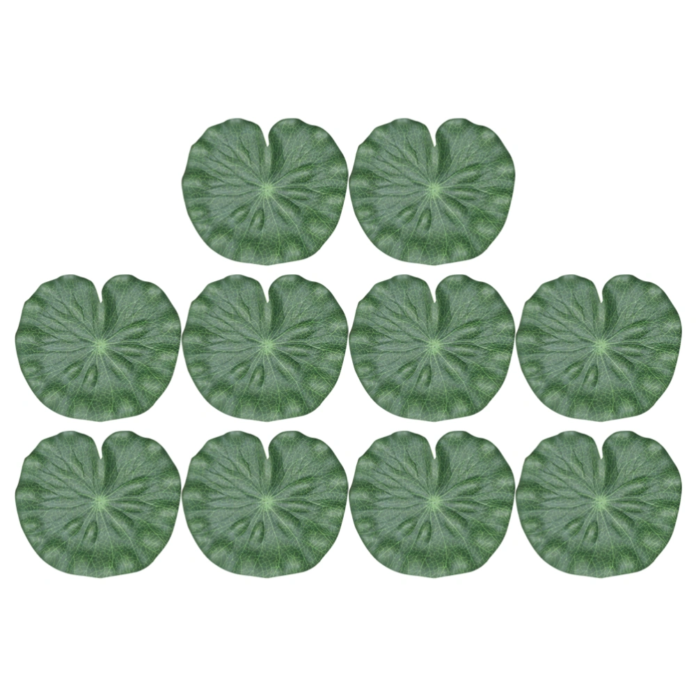 10pcs Lotus Leaf Artificial Leaves Decorative Leaf Performance Party Ornament Fish Tank Pond Lotus Leaf (15cm)