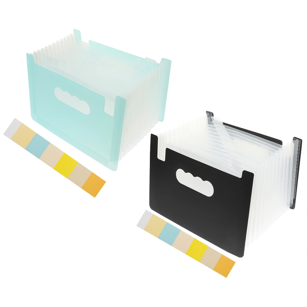 2Pcs Office Document Organizer Expanding File Folder File Storage Bag Accordion Type File Folder