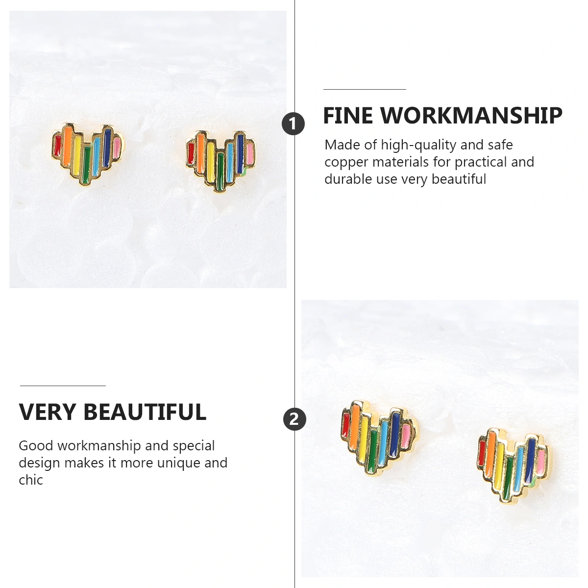 1 Pair Halloween Ear Rings Rainbow Ear Studs Female Earbob Decor Ear Accessory