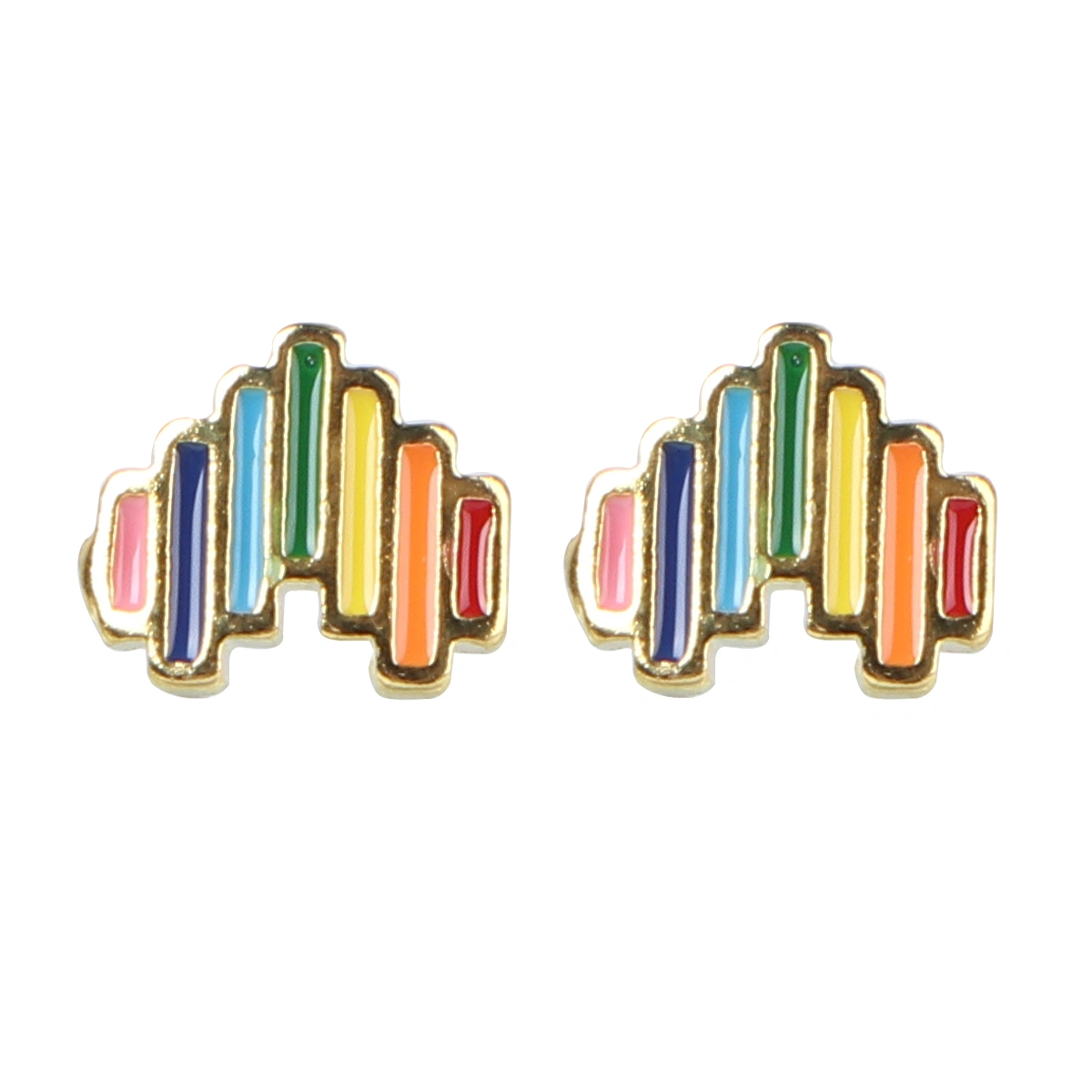 1 Pair Halloween Ear Rings Rainbow Ear Studs Female Earbob Decor Ear Accessory