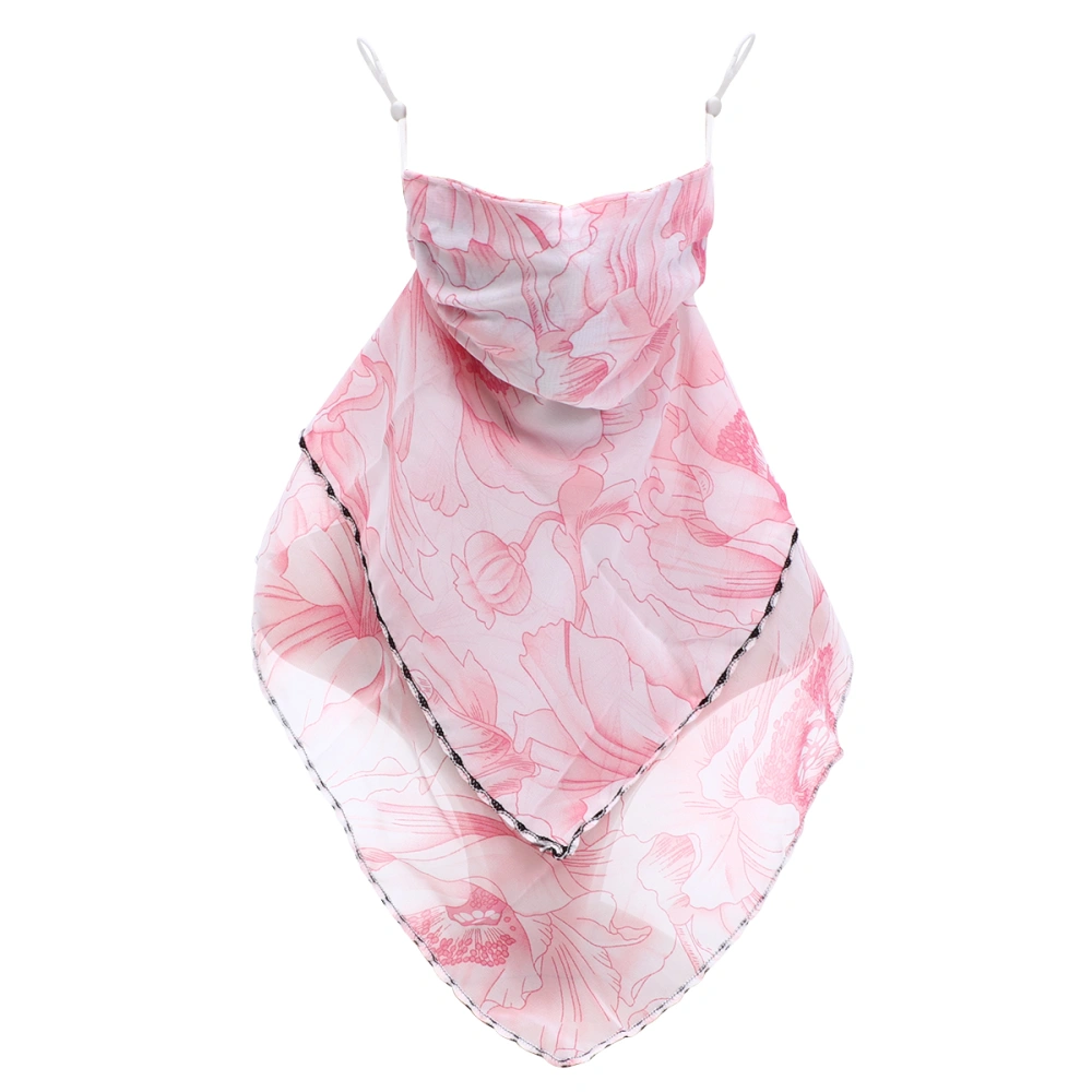 Summer Sun-proof Face Mask Chiffon Neckerchief Dustproof Scarf Neck Protector for Women Girls (Style 7)